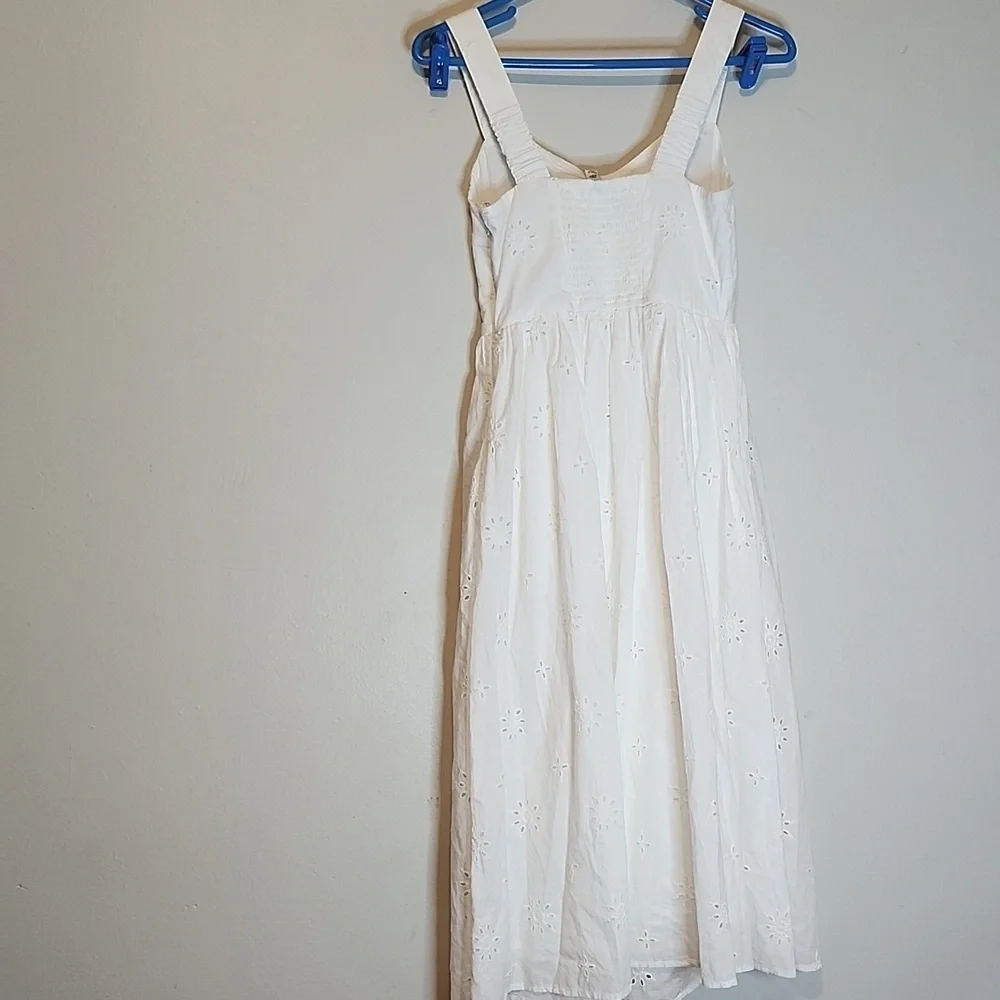 J. Crew White Eyelet Midi Dress